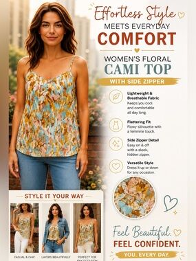 NWT Dylan & Rose Multicolor Abstract Women's Camisole Top